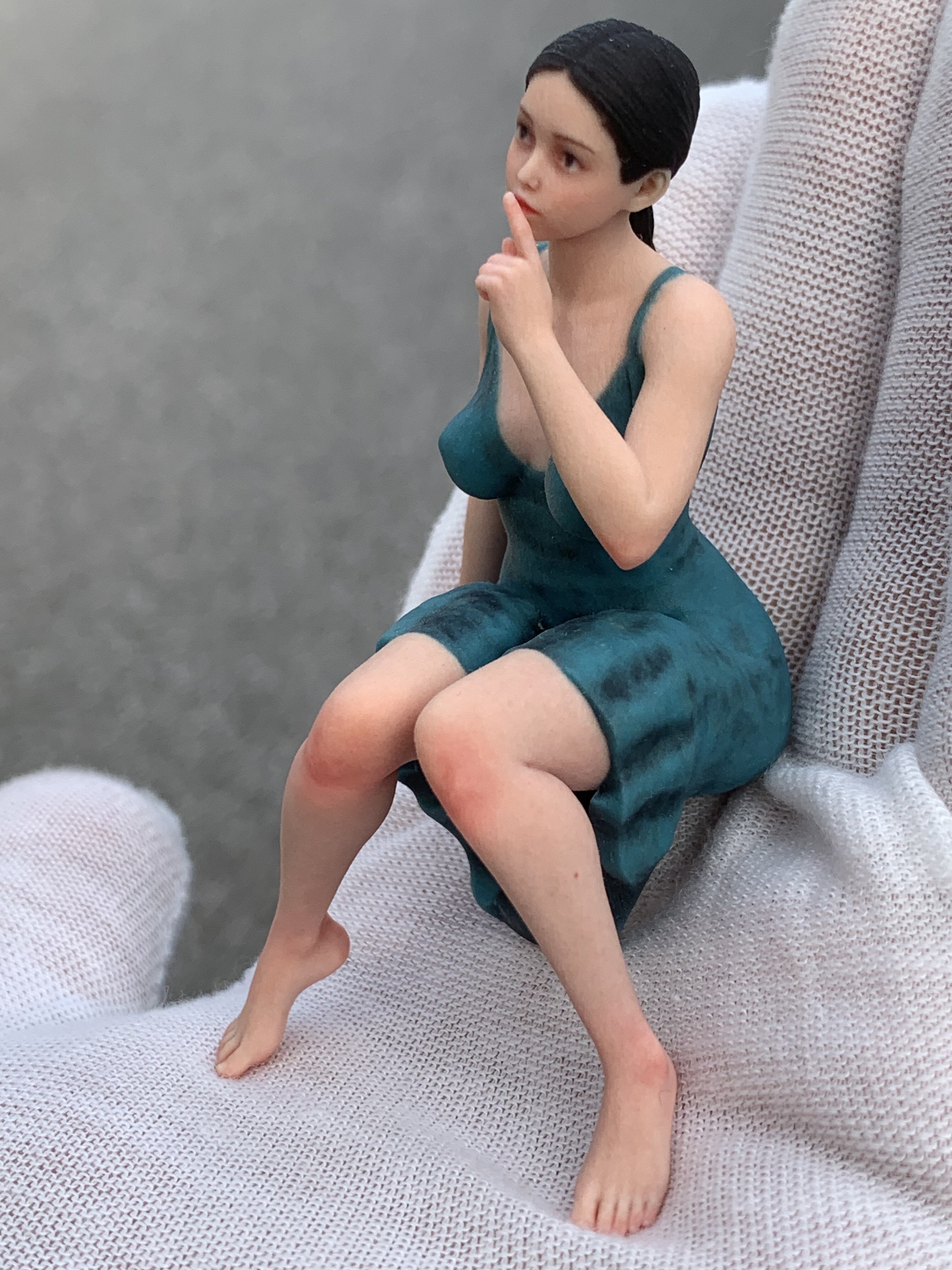 书呆子桌面美女手办 1/18车模摩托车人偶场景模型pc机箱桌搭手办