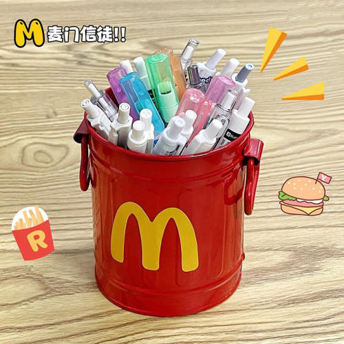 麦门笔筒收纳桶可爱摆件大容量