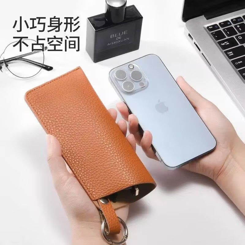 高颜值新款便携PU皮革太阳镜收纳袋防刮抗压随身保护套简约眼镜袋