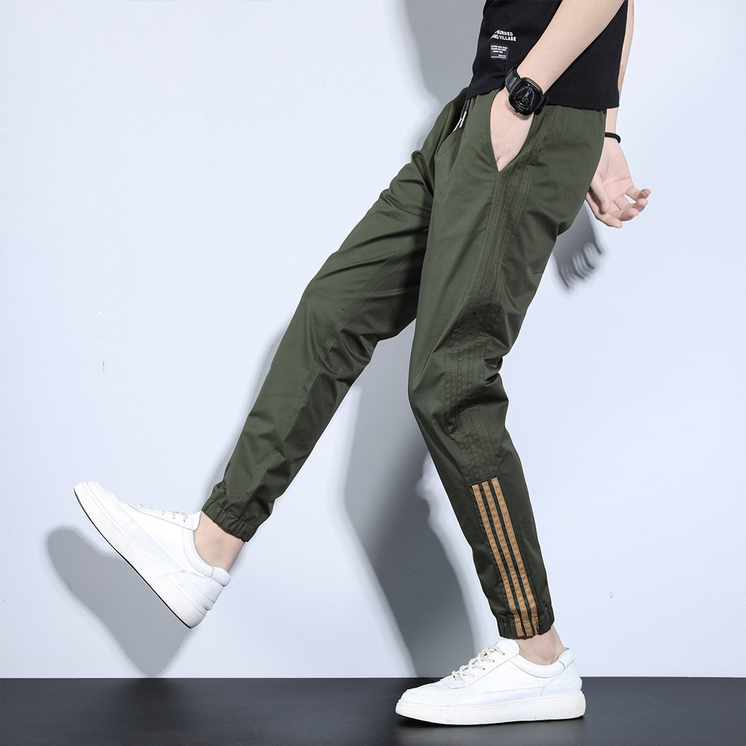 男士新款春秋款柔软舒适抽绳运动束脚时尚百搭经典潮流休闲裤