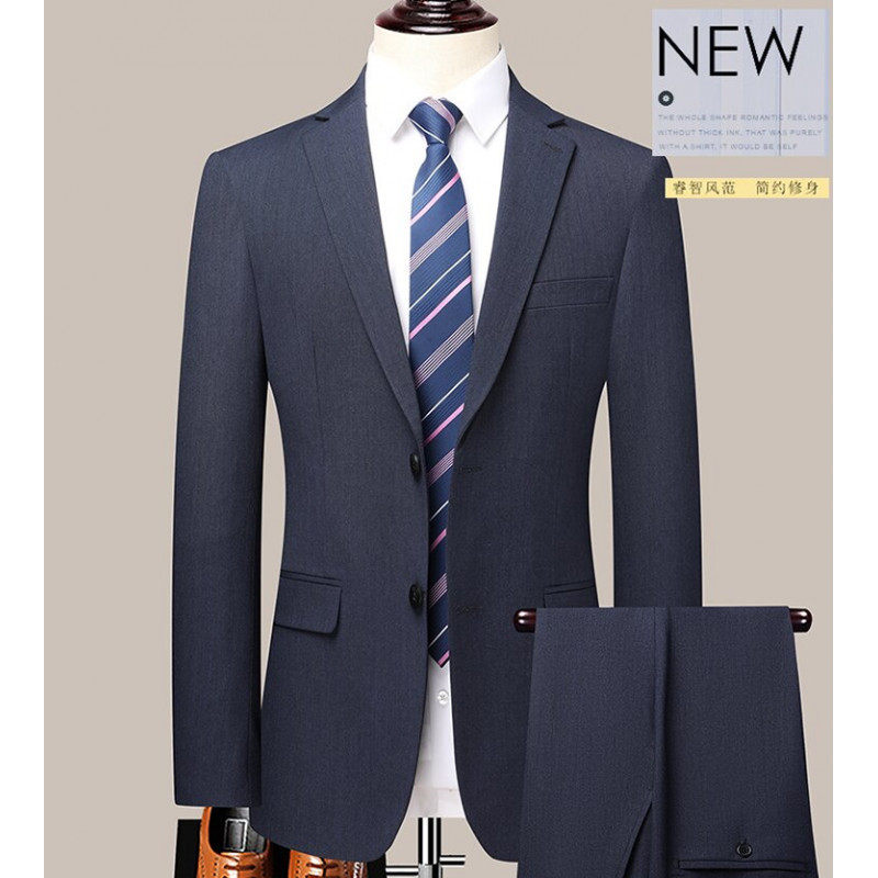 男士西服套装2025秋季新款男装中年商务休闲新郎伴郎团服两件套