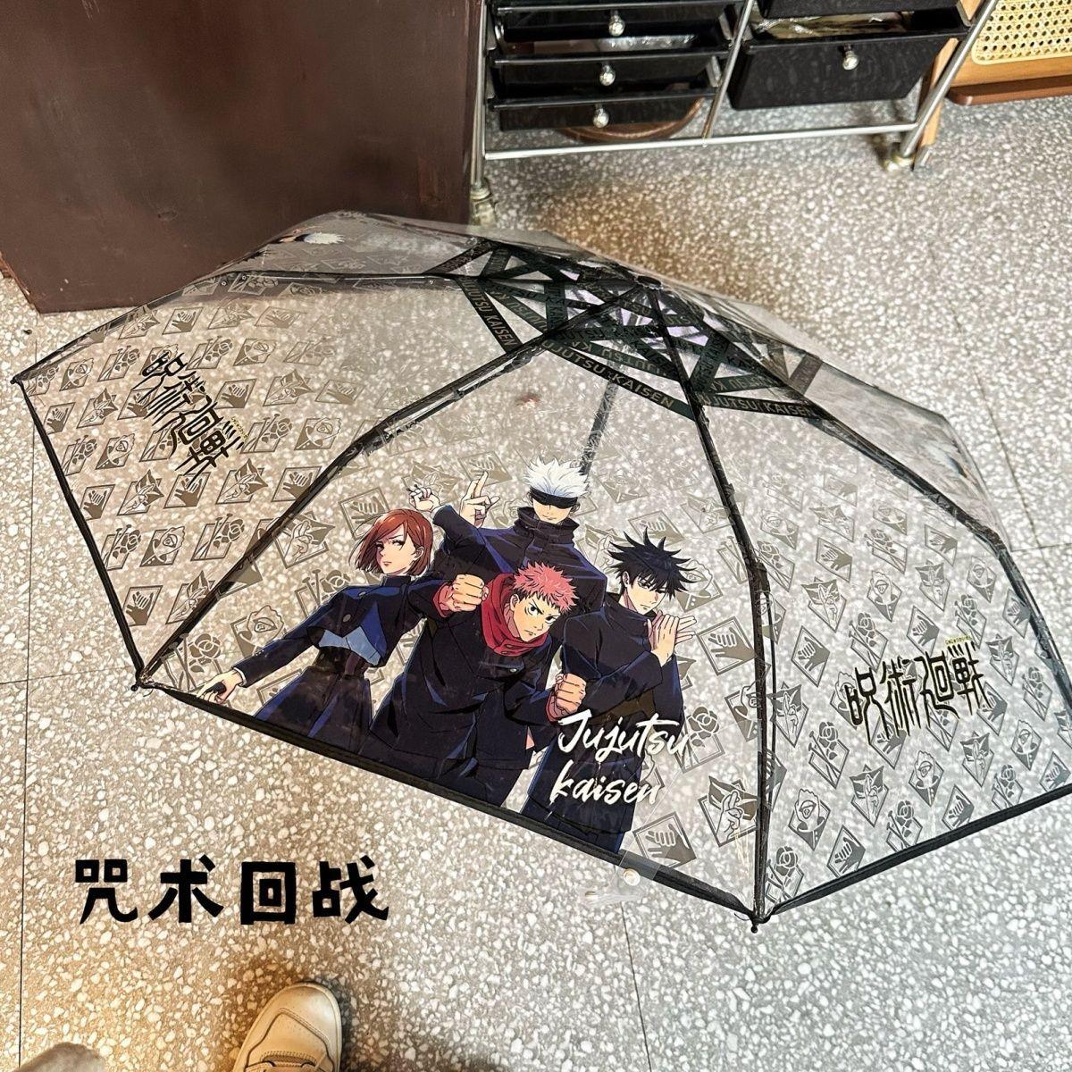 咒术回战五条悟周边全自动透明雨伞高颜值卡通二次元日漫画折叠伞