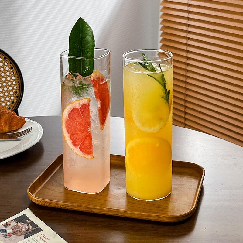 直筒柯林杯耐热玻璃杯 网红餐厅长饮杯鸡尾酒杯果汁杯子加长水杯