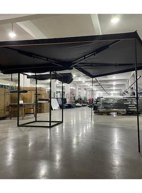 源头厂家270度无骨扇形帐车载遮阳防雨棚自驾游折叠帐篷黑色