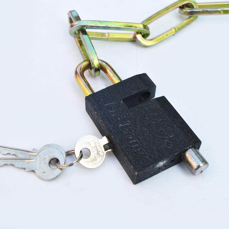 链条锁加粗摩托车车锁家用三轮车铁链锁60锁7x120防撬链条锁