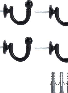 黑色SW10小挂钩配螺胶，现货 欧式 窗帘铝合金弯钩 U型窗帘钩