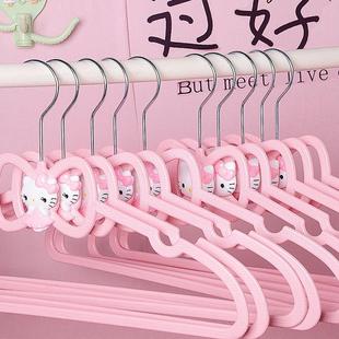 衣架家用挂衣少女心粉色爱心蝴蝶结塑料晾衣架衣撑学生宿舍防滑