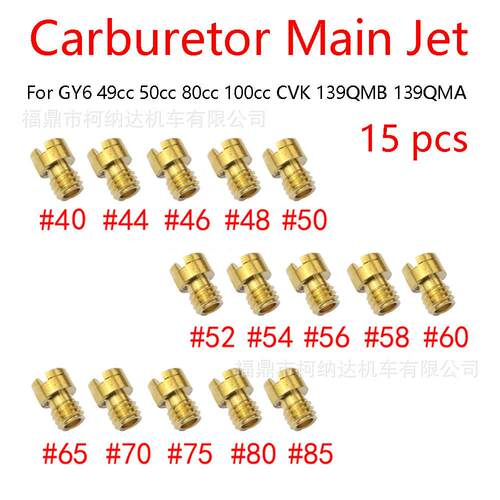 GY6化油器 M4 油嘴主副量孔 139QMA  配件 主喷嘴 main jet 15粒