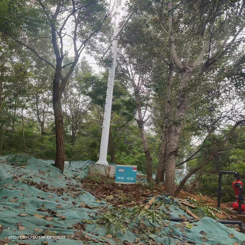 鲁鸿 全自动高空旋转智能高压喷雾桩 工地喷淋雾桩抑尘设备