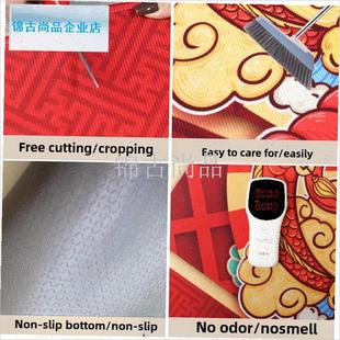 年脚垫入口门垫红色喜庆的x新年条目地毯家里大门可洗的防滑垫.