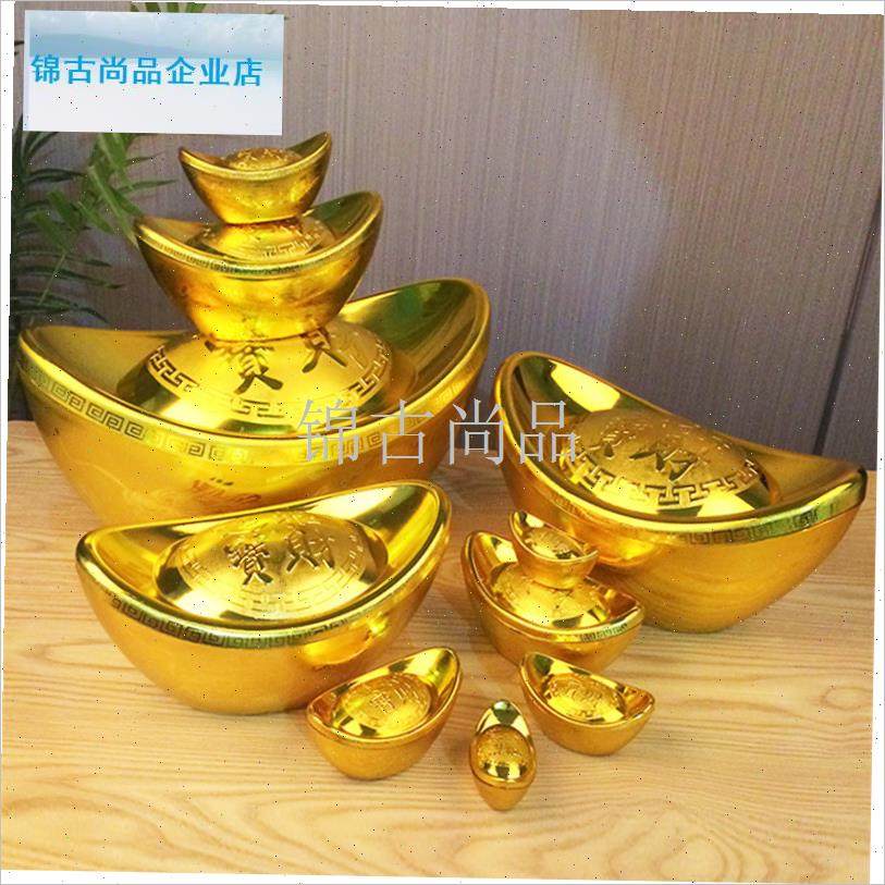 元宝饰品招财g风水家人工大元宝新年饰品糖果盒道具塑料空心.