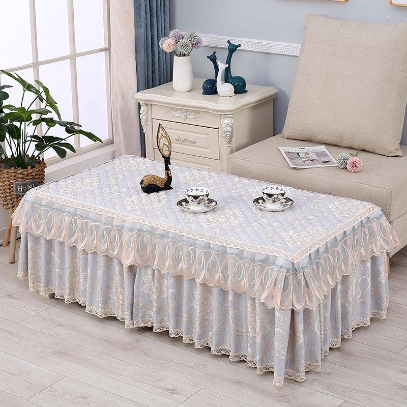 茶几桌布蕾丝长方形客厅家用防尘垫电视柜盖巾布艺全包茶几布套罩