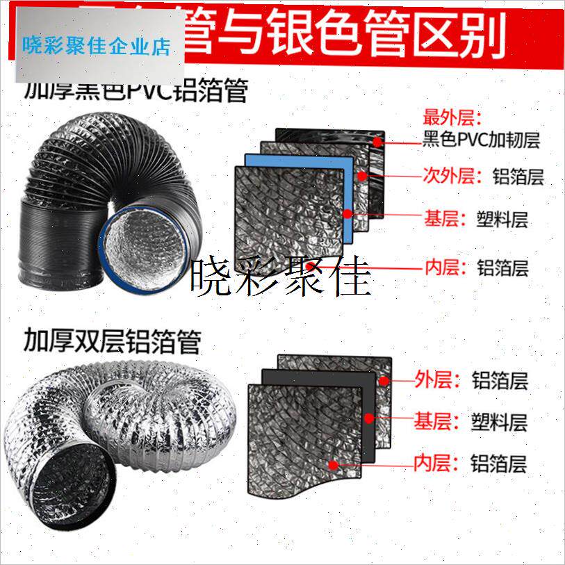 20cm油烟机排烟管道加长15 16 z18 25 30排风软管黑伸缩PVC加厚2l