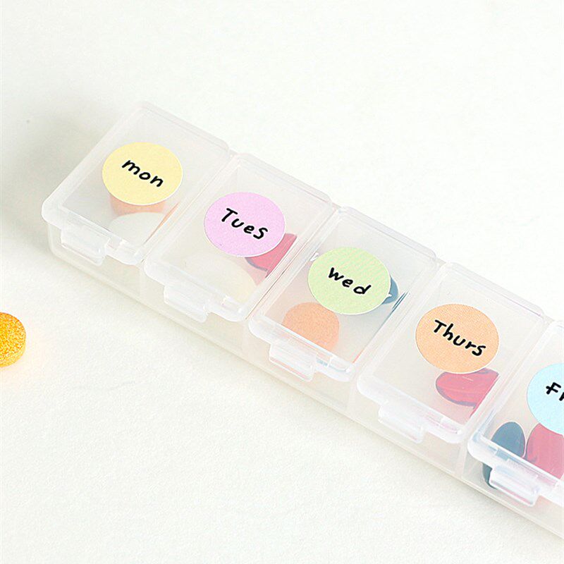 韩国wannathis彩色纸质/PP透明圆形贴纸重点标记索引分类装饰贴画