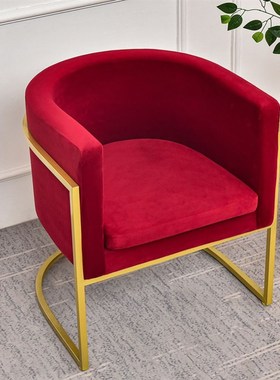 万能u型沙发椅坐垫套半圆单人卡座铁艺沙发套罩加厚美甲椅靠背套