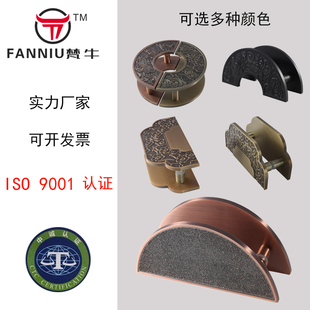 新中式玻璃门半圆拉手宴会厅木门对装古铜把手酒店包厢推拉木门把