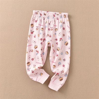 2件装儿童纯棉保暖秋裤 女宝宝秋冬厚款无骨磨毛棉毛裤睡裤打底裤