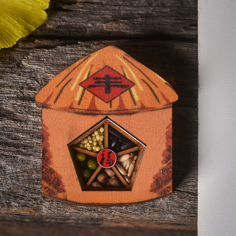 创意木质中国风喜庆粮满仓五谷丰登强磁精致冰箱贴礼品旅游纪念品