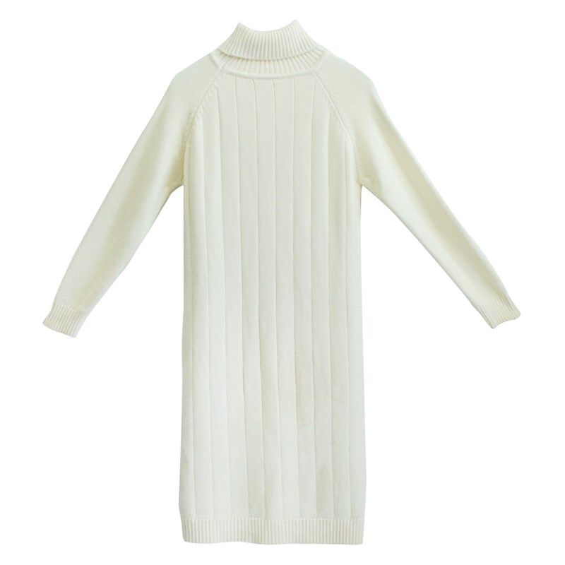 2024年秋冬高领修身长款连衣裙毛衫打底裙收腰显瘦保暖针织毛衣女