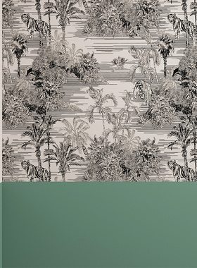 法式丛林复古墙纸自粘卧室客厅背景墙壁纸家具衣柜门改造翻新贴纸