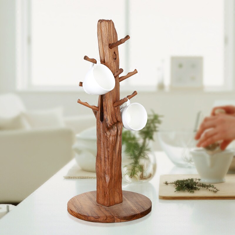 实木创意沥水杯架水杯挂架家用茶杯架子马克杯咖啡杯收纳置物架