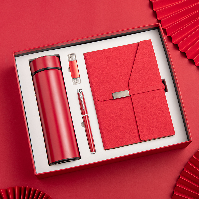 高品质商务笔记本定制可印logo刻字简约皮面日记笔记本子礼盒套装
