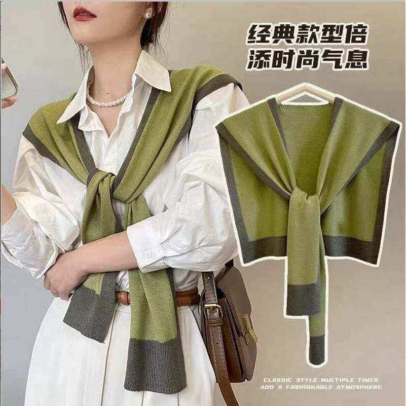 女春秋空调房专用拼色小香风针织