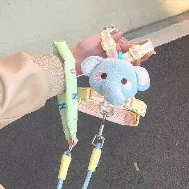 宠物牵引绳小型犬猫咪狗狗可调节背心式遛狗带子防挣脱外出专用