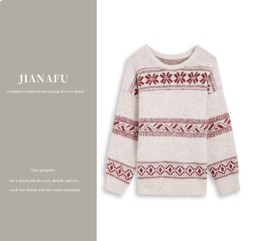 迦纳芙/JIANAFU 氛围毛衣女2025年秋冬款条纹保暖上衣