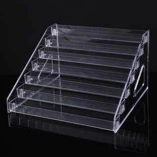 化妆品收纳盒梳妆台桌面阶梯式亚克力粉饼香水展示架眼影盘置物架
