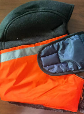 汉盾 HD-HT0106 加绒保暖可拆卸6孔防寒帽  带反光条 桔红色