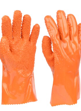 汉盾 HD-GP6010 PVC颗粒耐油耐磨防滑防化手套26cm（1双/袋）均码