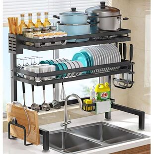 厨房置物架水槽沥水架家居台面收纳架子多功能水池通用增高沥碗架