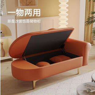 升级可储物贵妃沙发欧式躺椅卧室迷你服装店休息小户型单人贵妃椅