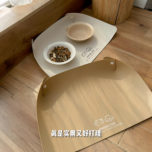 宠物餐垫盘防水硅胶防油PU皮革猫碗狗碗防滑垫防洒餐垫猫咪碗垫