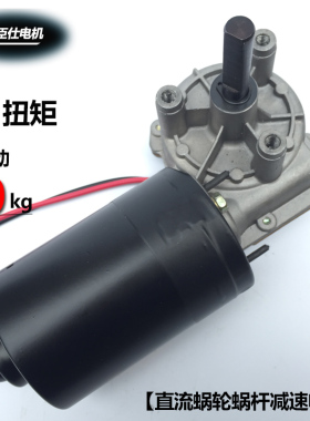 10rpm-80rpm 大功率直流蜗轮蜗杆减速电机12v车库门电机马达60w