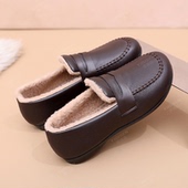 雪地靴女加绒保暖防滑抗寒一脚蹬软底中老年妈妈鞋 2025冬季 时尚