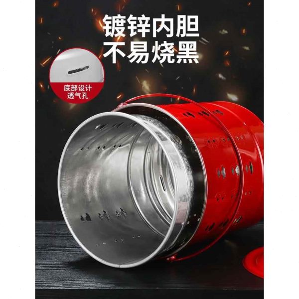 不锈钢拜拜箔化加厚桶化焚烧纸铁桶钱炉锡经纸筒铁桶宝家用烧金桶