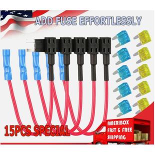 跨境供应 配15A20A各5片保险丝盒纯铜线 汽车小号mini取电器5条装