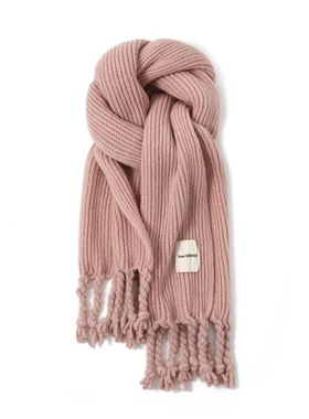 freerabbit II小众设计保暖流苏绒绒围巾男女同款情侣款纯色百搭