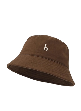 freerabbit II日系纯色简约字母遮阳帽棉渔夫帽男女同款情侣款