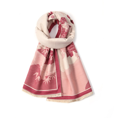 FREERABBITⅡ文艺山水花语加厚保暖两用防羊绒围巾男女同款情侣款