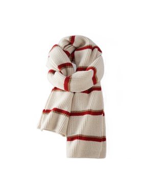 freerabbit II条纹针织 绒线围巾 男女同款情侣款