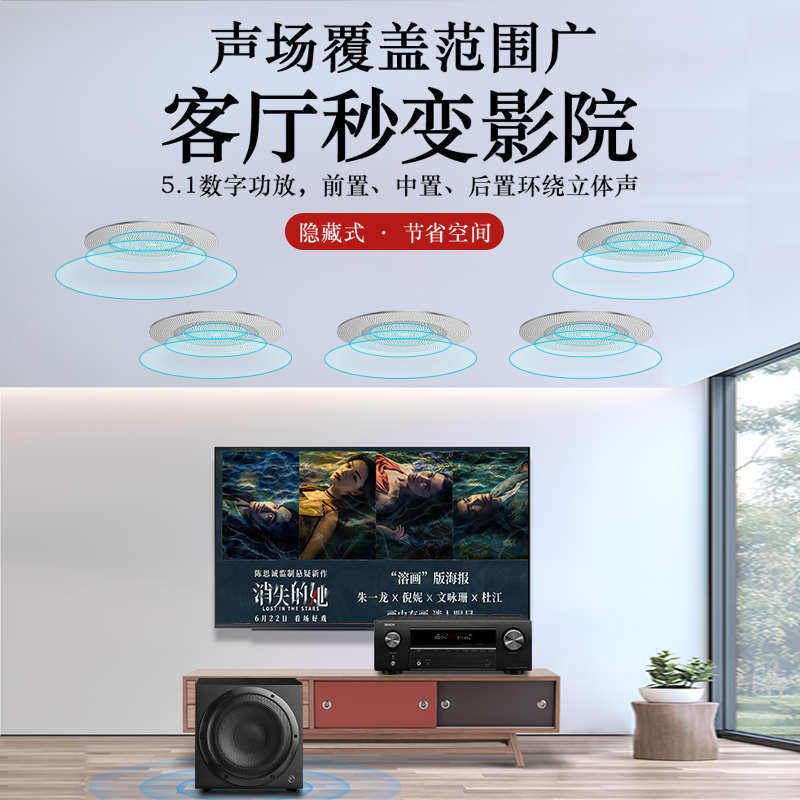 高端5.1家庭影院吸顶音响套装嵌入式吊顶喇叭环绕立体声家用K歌箱