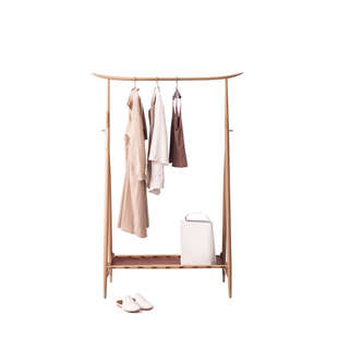 十二时慢衣服架子落地黑胡桃实木卧室玄关简约现代家用衣帽挂衣架