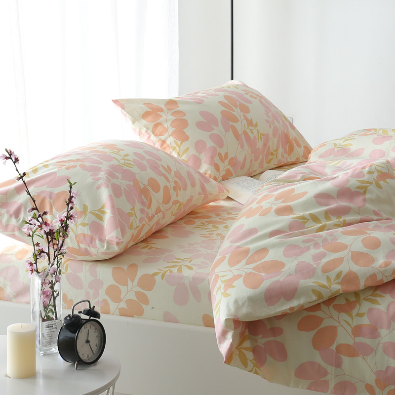 床单被套四件套 纯棉简约温馨床上用品4件套双人1.5m1.8米2.0m床