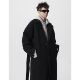 简约风黑色毛呢大衣男中长款 秋冬宽松西装 领外套
