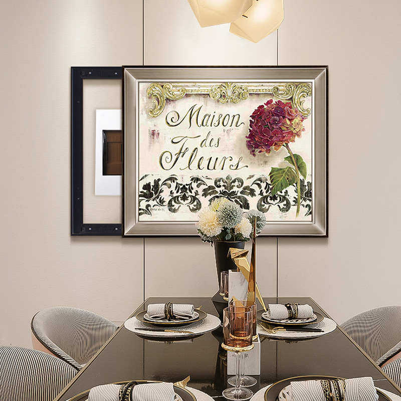 现代简约欧式配电箱开关电源总闸电表箱装饰画可推拉遮挡壁画挂画