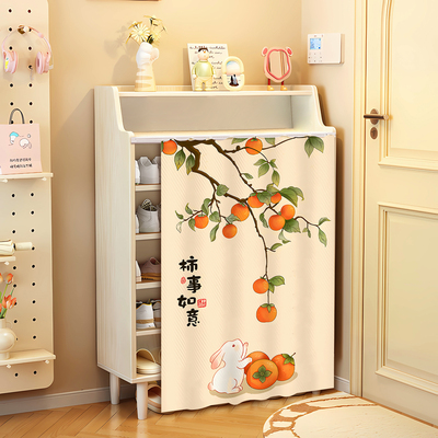 无门鞋柜遮挡帘滑轨式拉帘柜子书架货架橱柜防尘布帘杂物遮丑帘子