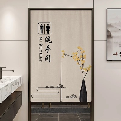 定制公共卫生间专用门帘隔断帘免打孔防水布帘学校厕所门口遮挡帘